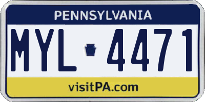 PA license plate MYL4471