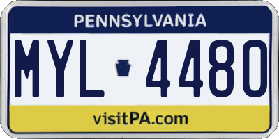 PA license plate MYL4480