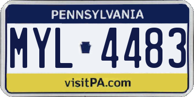 PA license plate MYL4483