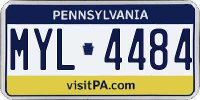 PA license plate MYL4484