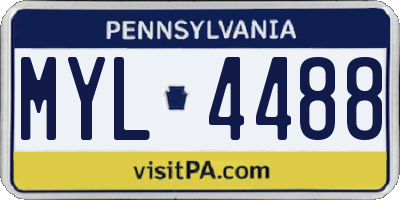 PA license plate MYL4488