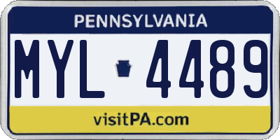 PA license plate MYL4489