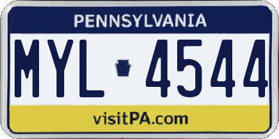 PA license plate MYL4544