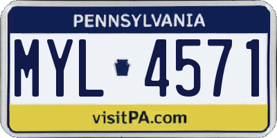 PA license plate MYL4571