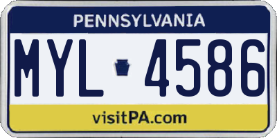 PA license plate MYL4586