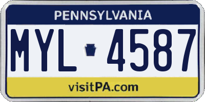 PA license plate MYL4587