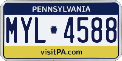PA license plate MYL4588