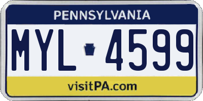 PA license plate MYL4599