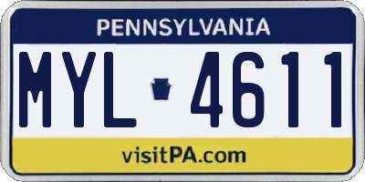 PA license plate MYL4611