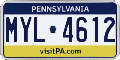 PA license plate MYL4612