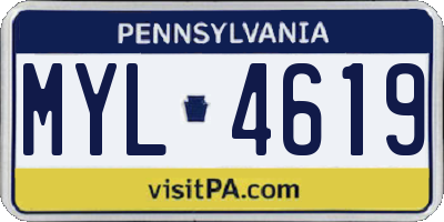 PA license plate MYL4619