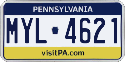 PA license plate MYL4621