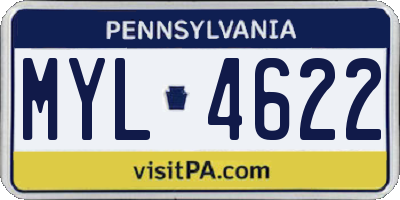 PA license plate MYL4622