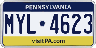 PA license plate MYL4623