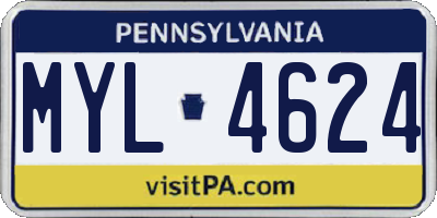 PA license plate MYL4624