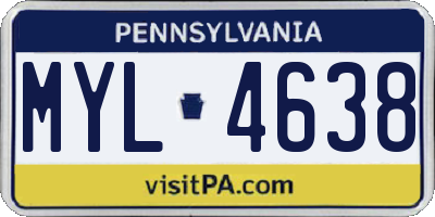 PA license plate MYL4638