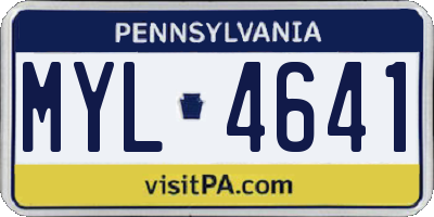 PA license plate MYL4641