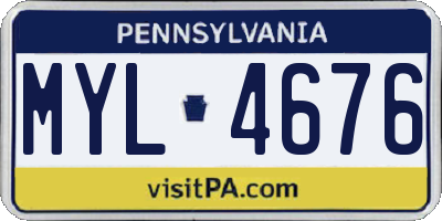 PA license plate MYL4676