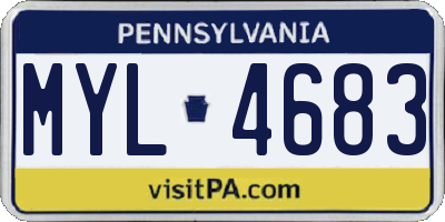 PA license plate MYL4683