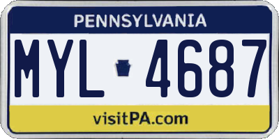 PA license plate MYL4687
