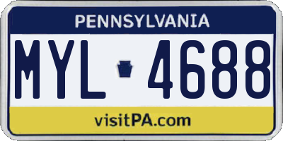 PA license plate MYL4688