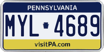 PA license plate MYL4689