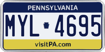 PA license plate MYL4695