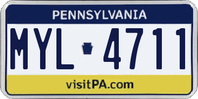 PA license plate MYL4711