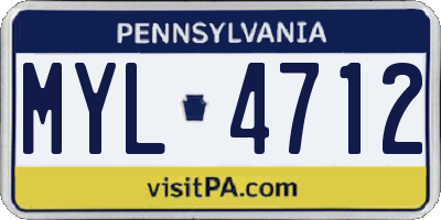 PA license plate MYL4712