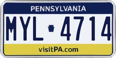 PA license plate MYL4714