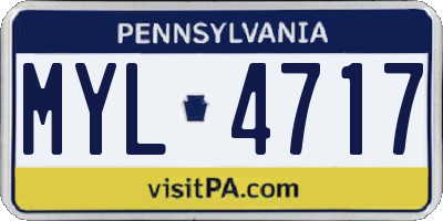 PA license plate MYL4717