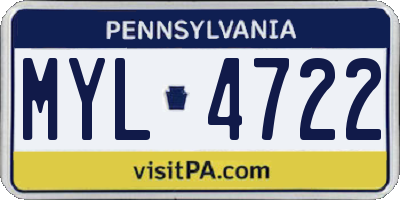 PA license plate MYL4722