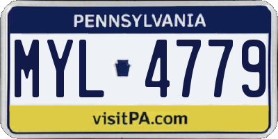 PA license plate MYL4779