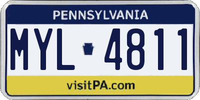PA license plate MYL4811