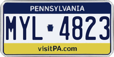 PA license plate MYL4823