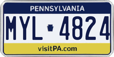 PA license plate MYL4824