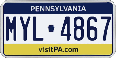 PA license plate MYL4867