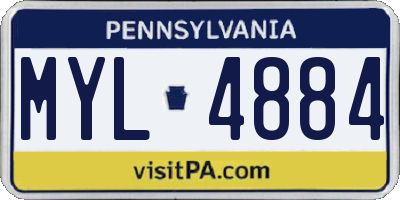 PA license plate MYL4884