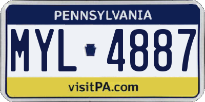 PA license plate MYL4887