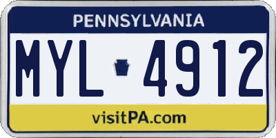 PA license plate MYL4912