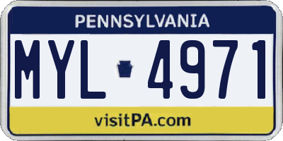PA license plate MYL4971