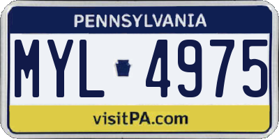 PA license plate MYL4975