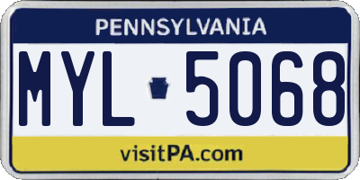 PA license plate MYL5068