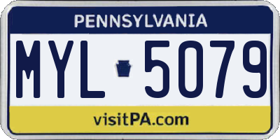 PA license plate MYL5079