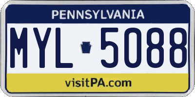PA license plate MYL5088