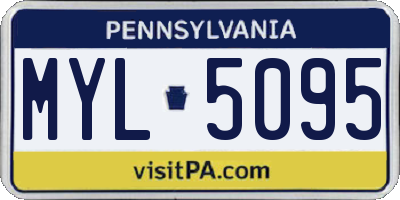 PA license plate MYL5095