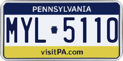 PA license plate MYL5110