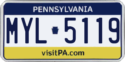 PA license plate MYL5119