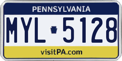 PA license plate MYL5128