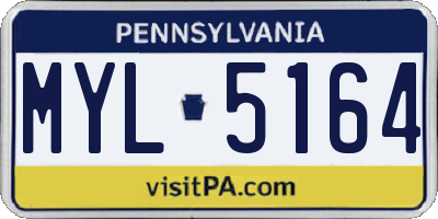 PA license plate MYL5164